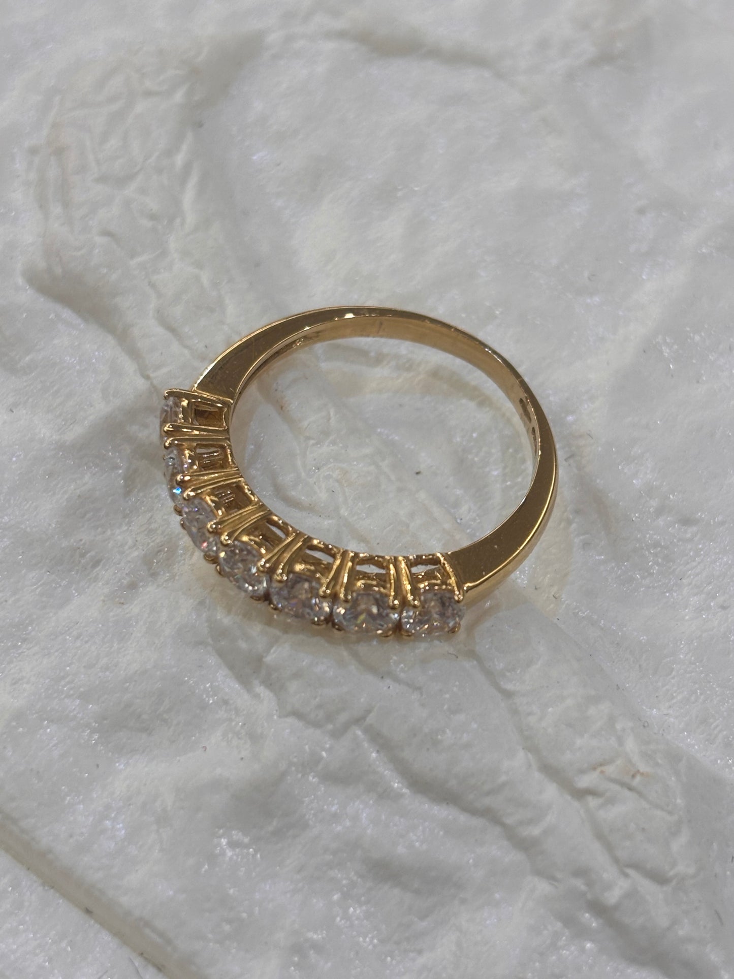 Anello Veretta 7 Pietre Oro Giallo 18 Carati