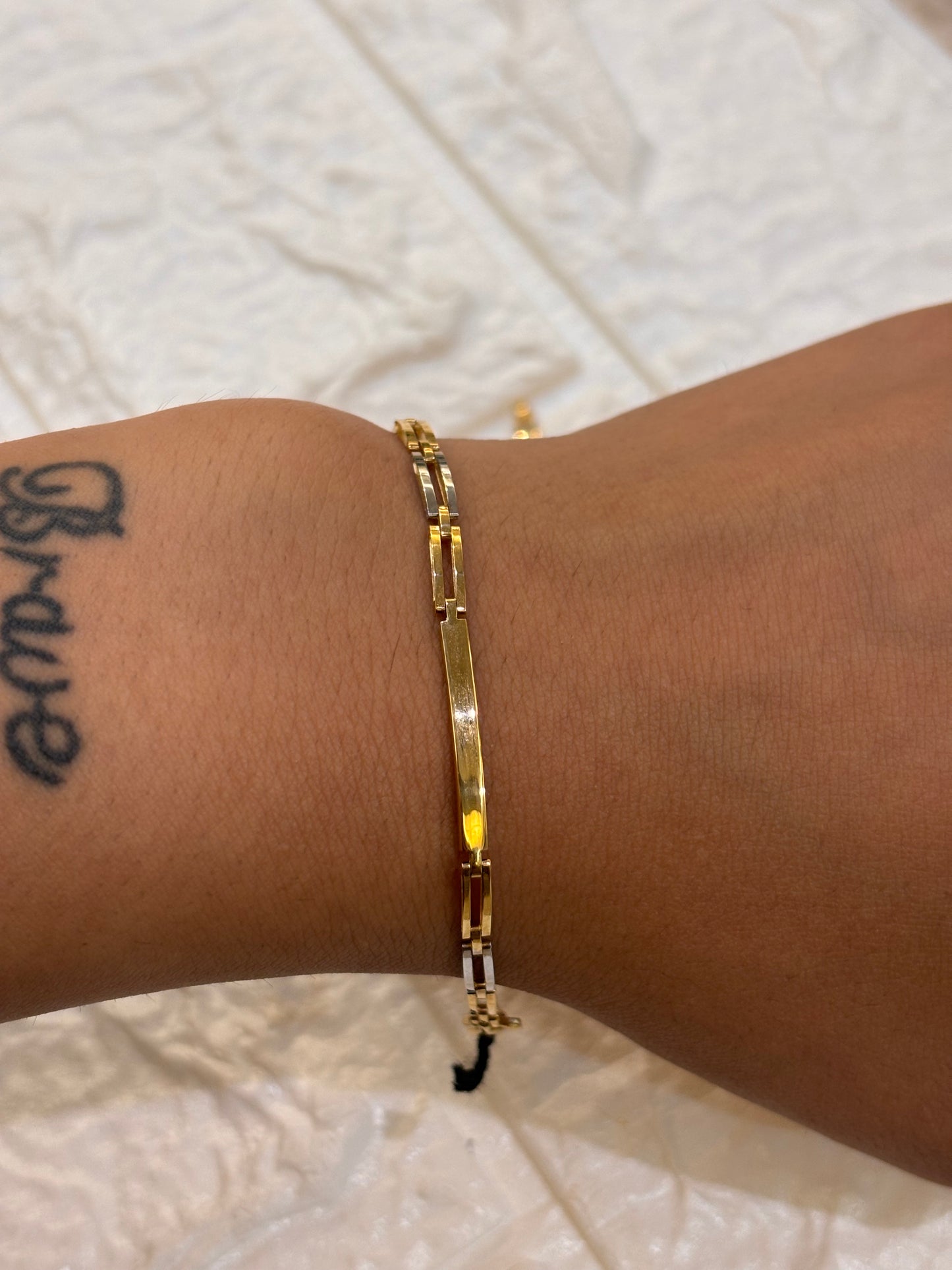 Bracciale Uomo con Targhette Oro Giallo 18 carati