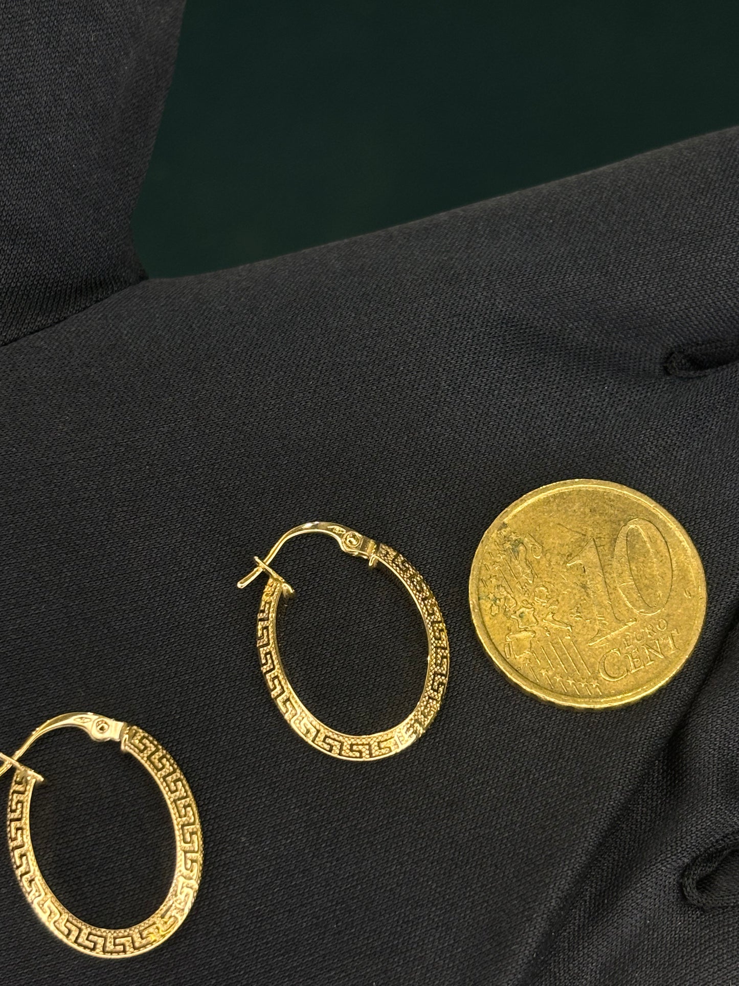 Orecchini ovali Greca in Oro Giallo 18 Carati