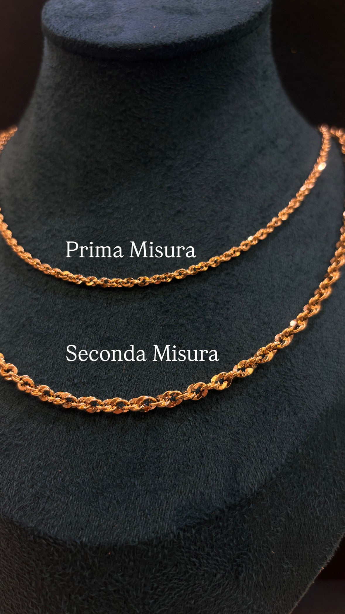 Collana Oro 18 Carati Corda Diamantata