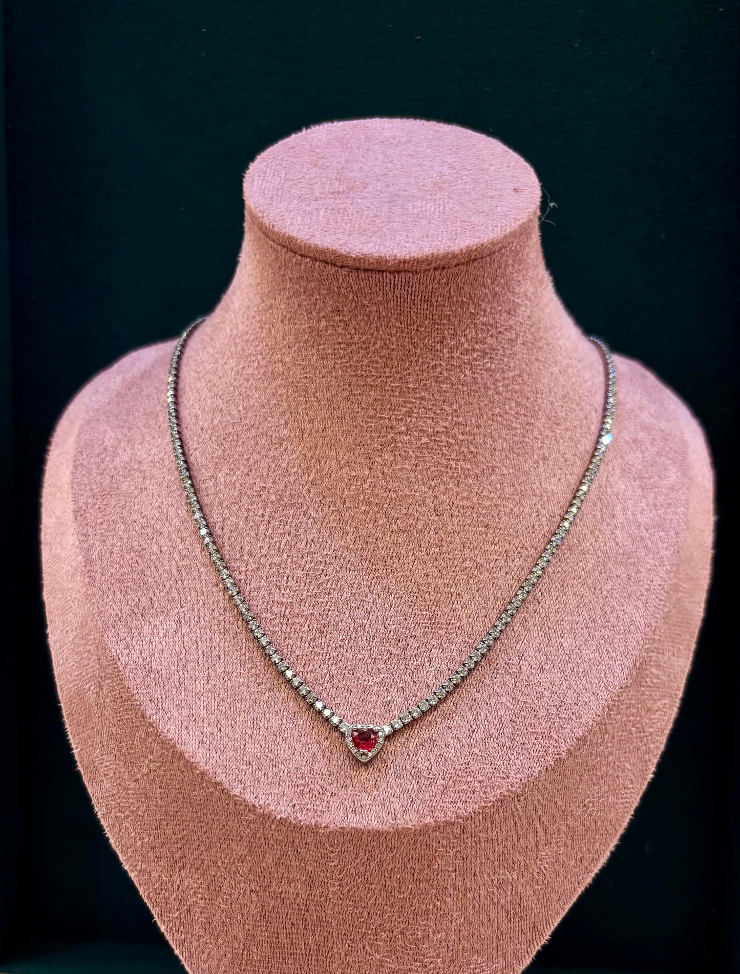 Collana tennis con cuore