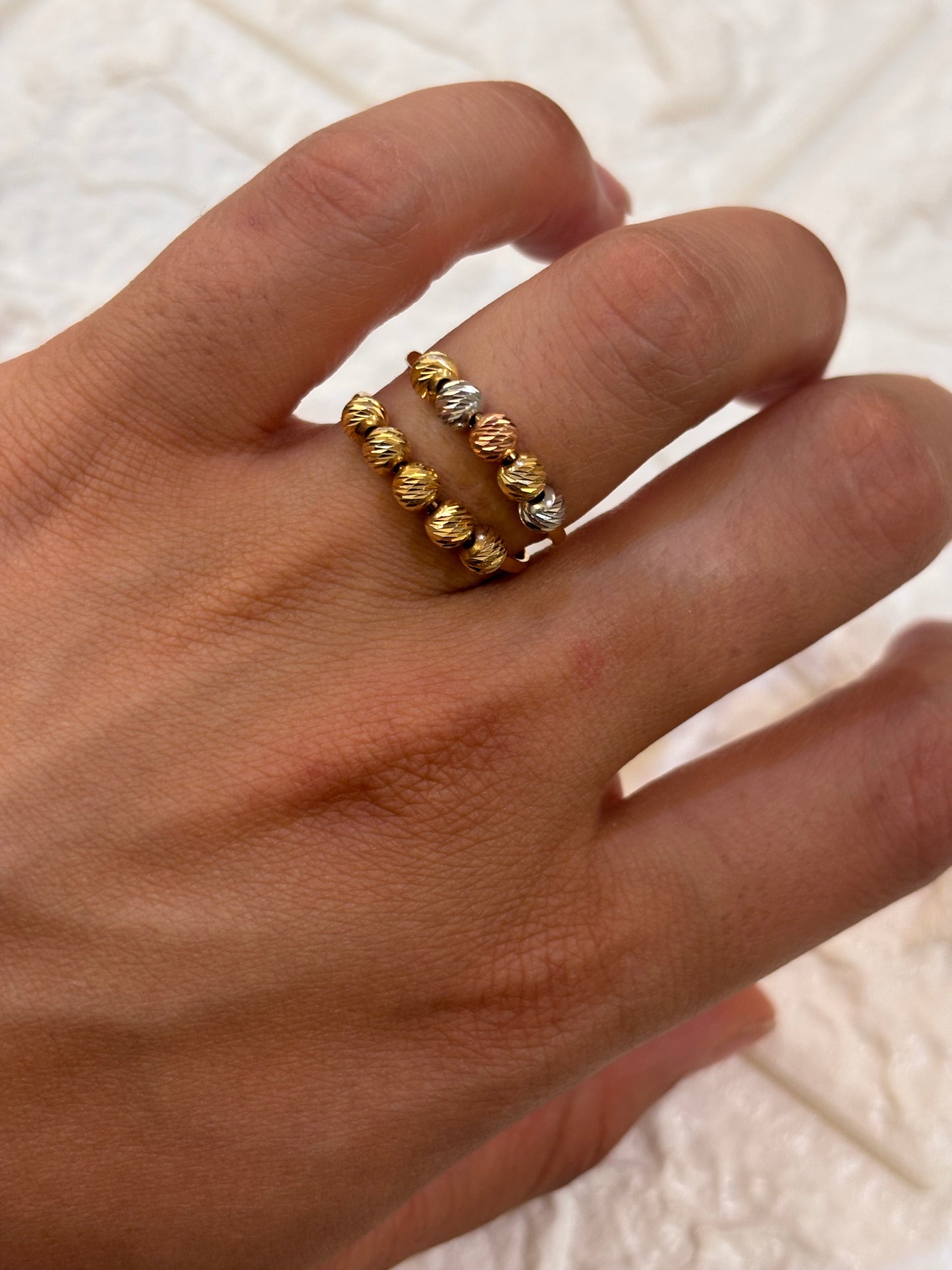 Anello Palline Diamantate Oro 18 Carati