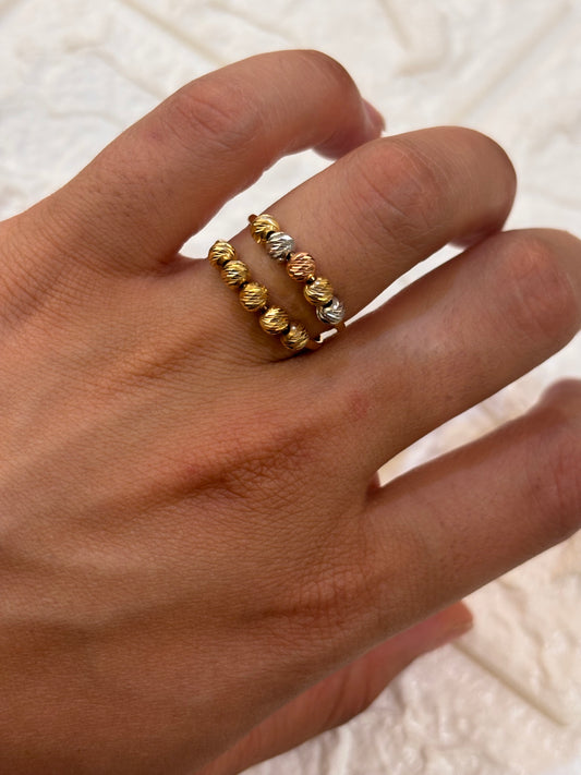 Anello Palline Diamantate Oro 18 Carati