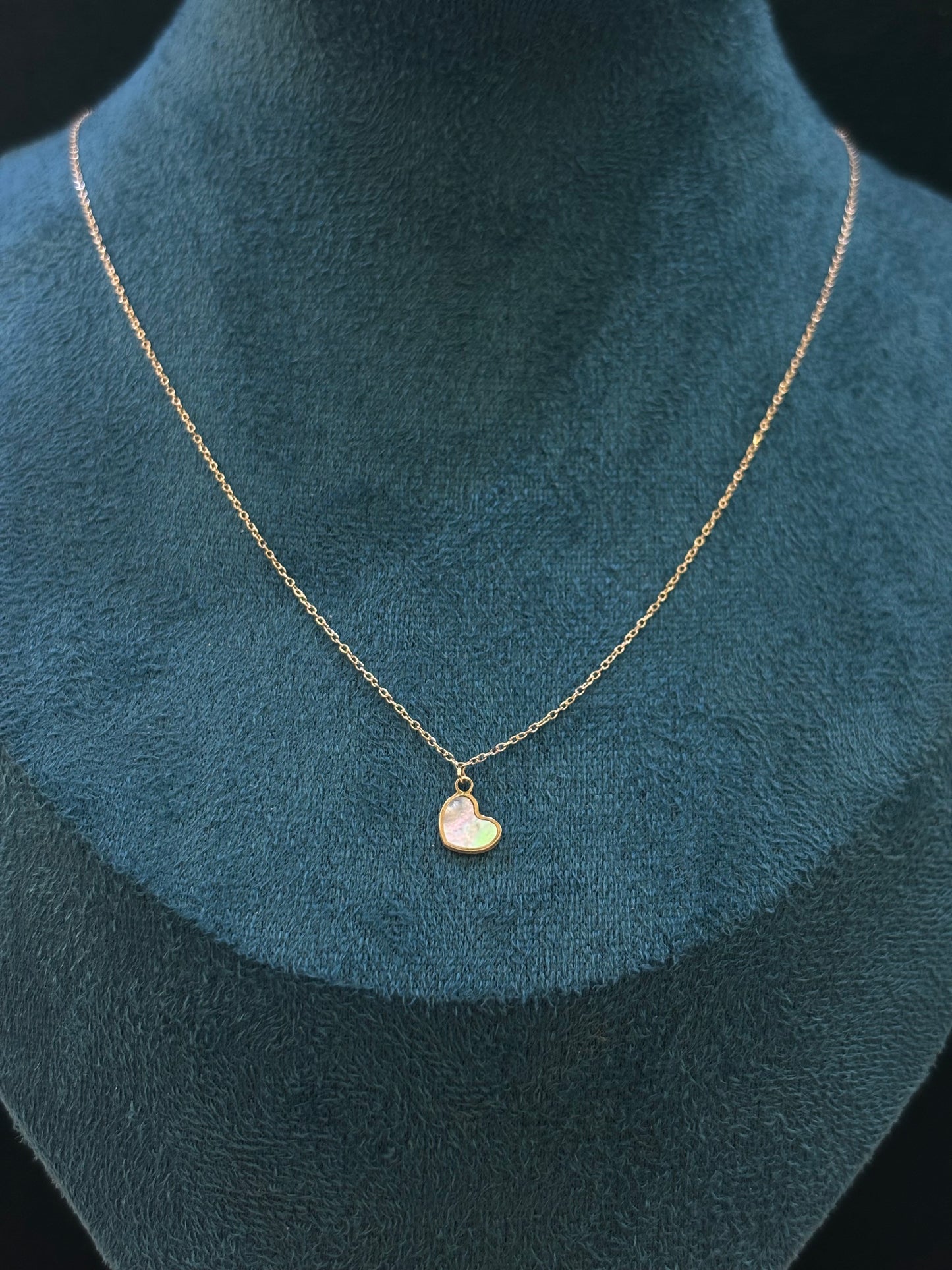 Collana Cuore Madre perla Oro Giallo 18 Carati