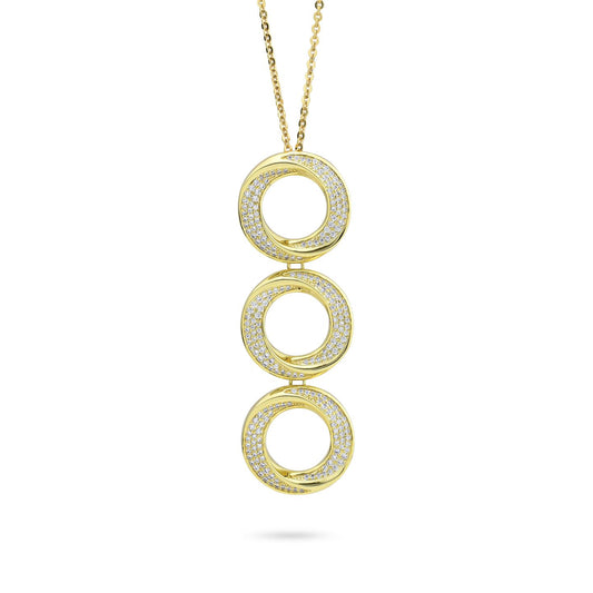 Collana placcata oro giallo con moduli circolari in fila KGR045D