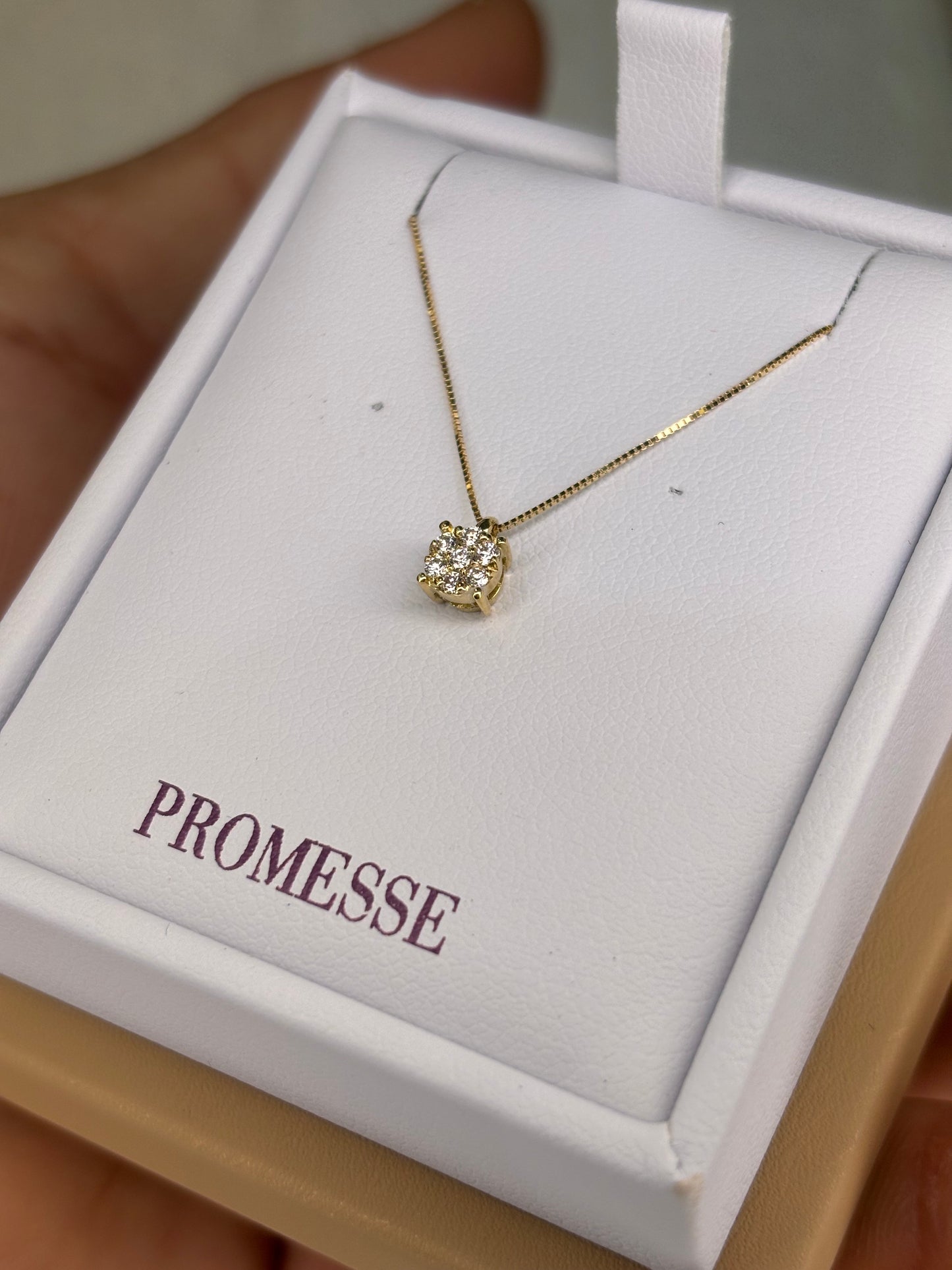 Collana Punto Luce Magic Oro Giallo e Diamanti Promesse Gioielli