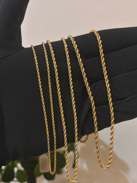 Collana Corda Oro Giallo 18 Carati