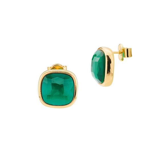 Orecchini placcati oro giallo con cristallo verde tormalina XOR722DE