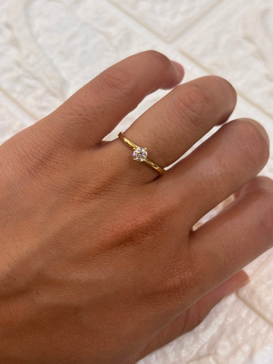 Anello Solitario Oro Giallo  18 Carati