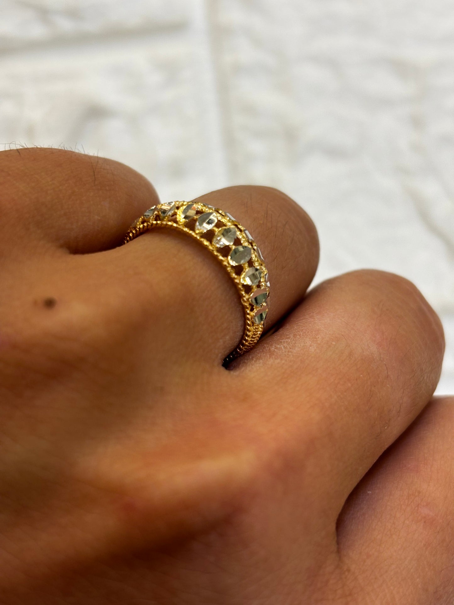 Anello Fascia filigrana in Oro Giallo 18 Carati