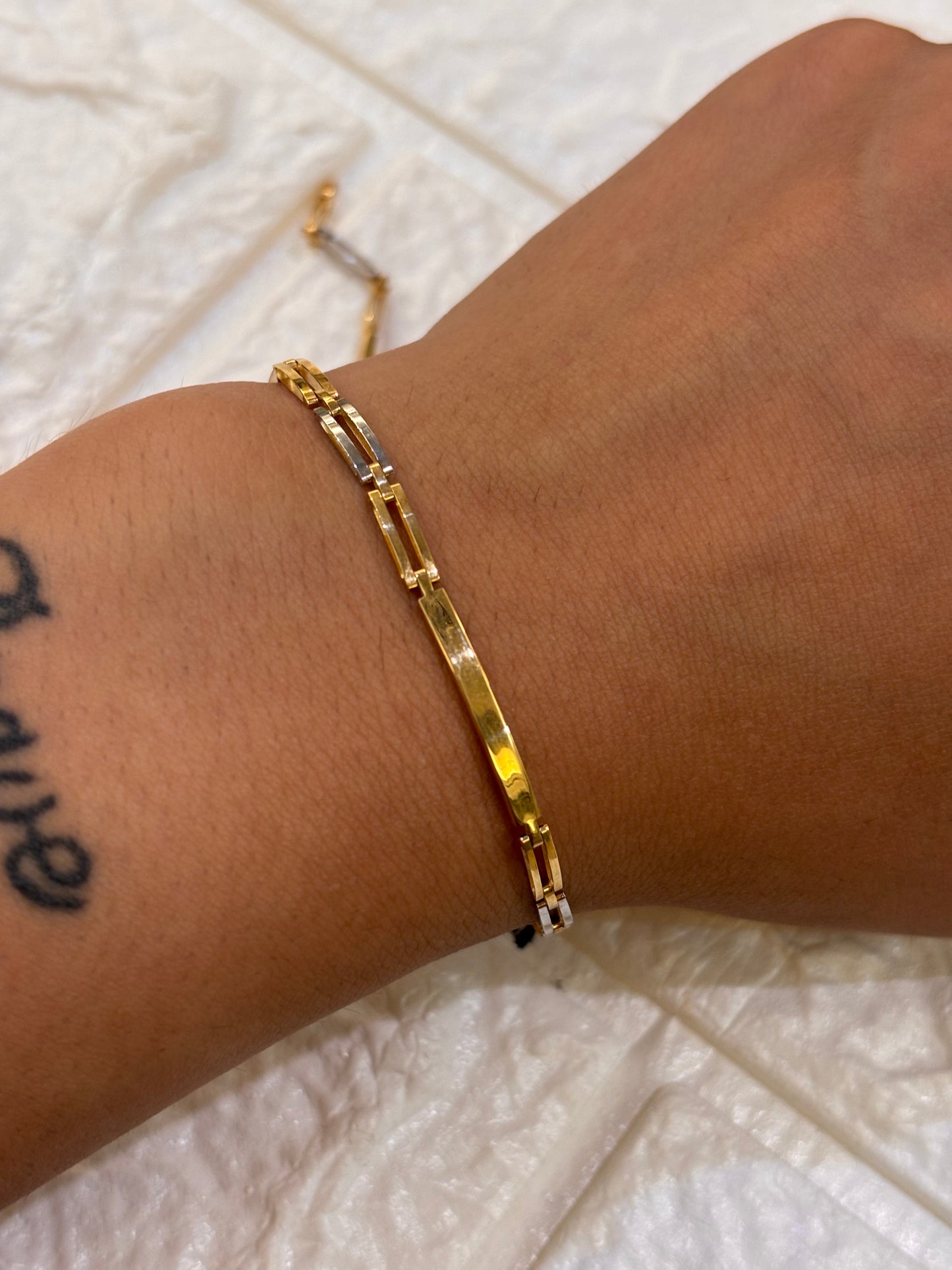 Bracciale Uomo con Targhette Oro Giallo 18 carati