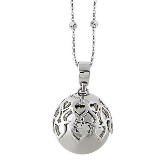 Collana Chiama Angeli con ciondolo sonoro e cuori traforati TRGR01