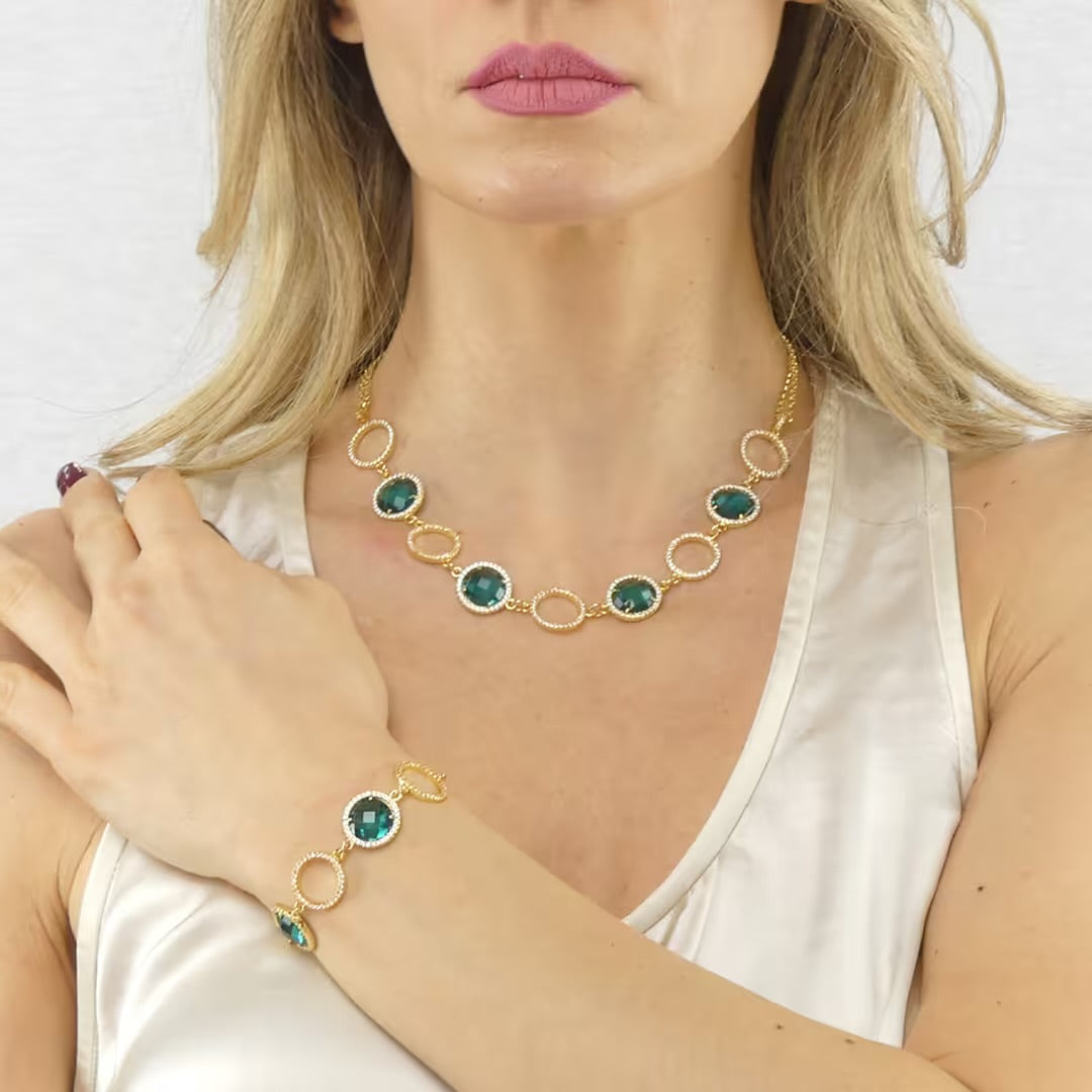 Bracciale con cristalli  e
zirconi