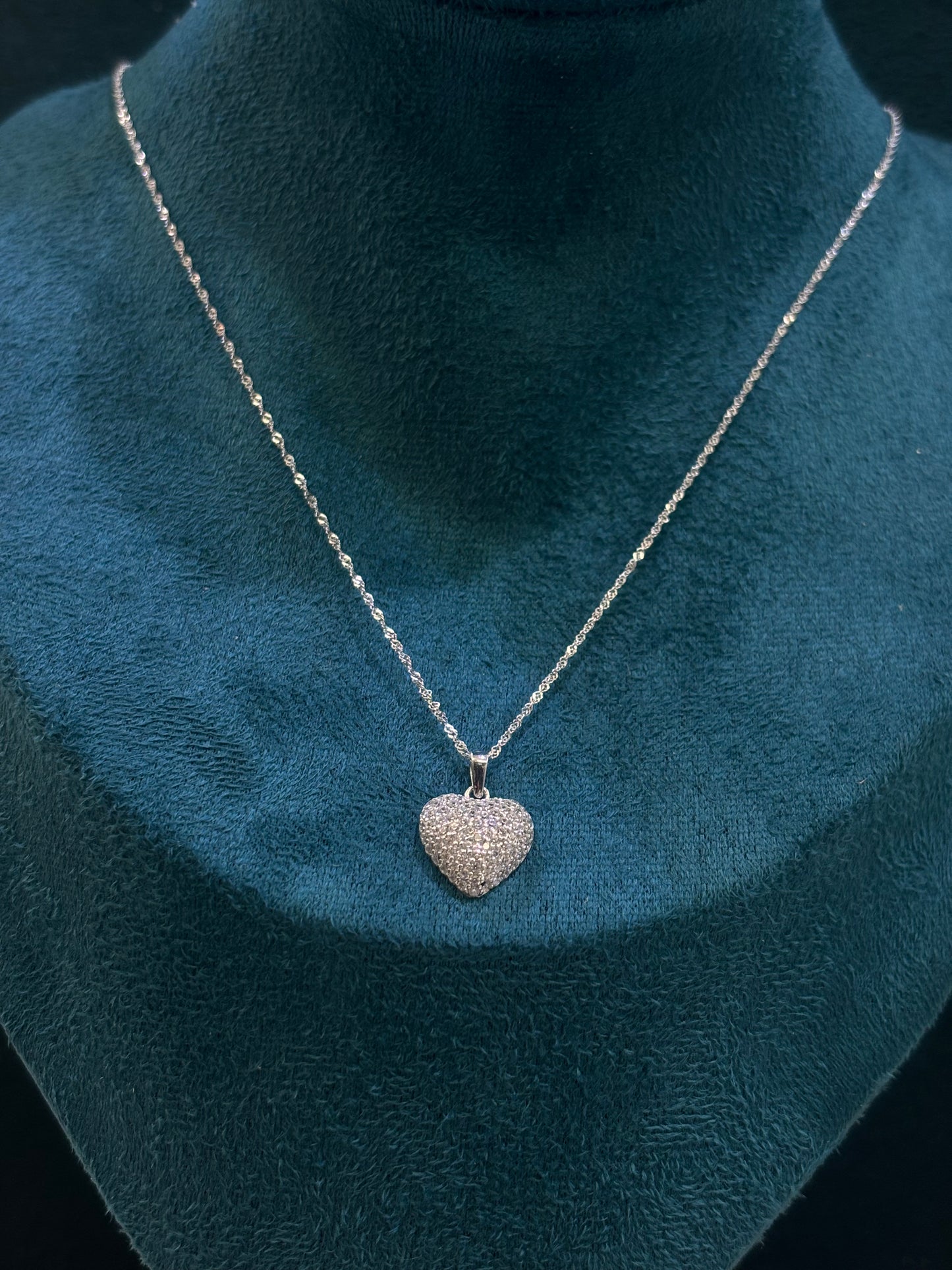 Collana Cuore Oro Bianco 18 Carati
