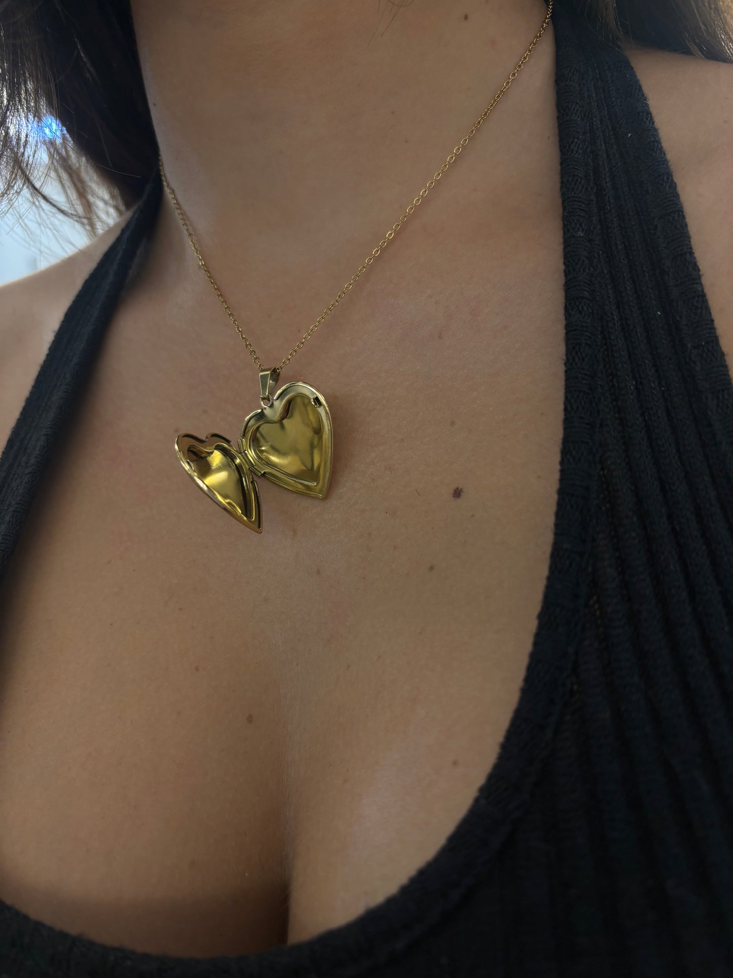 Collana Cuore apribile Acciaio Placcato oro