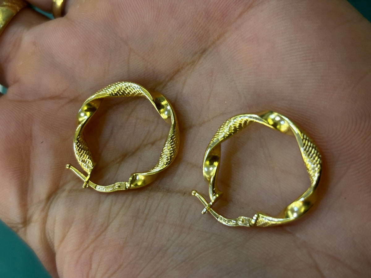 Orecchini oro 18 carati cerchio torchon
