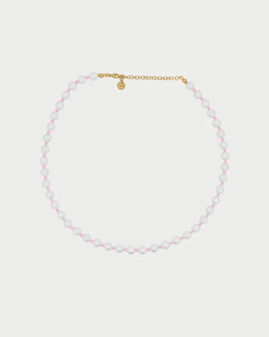 RUE DES MILLE Girocollo Perla e zirconi milky rosa collezione CHARMBAR CB-LGR13C1