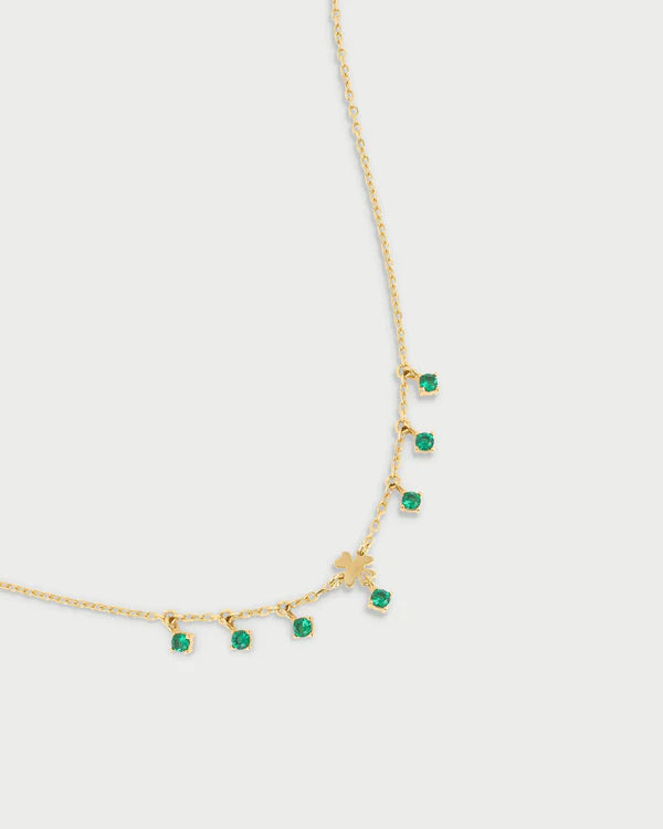 RUE DES MILLE Girocollo mini quadrifoglio e punti luce pendenti collezione ESSENCE GRZ-024M2QUADAU