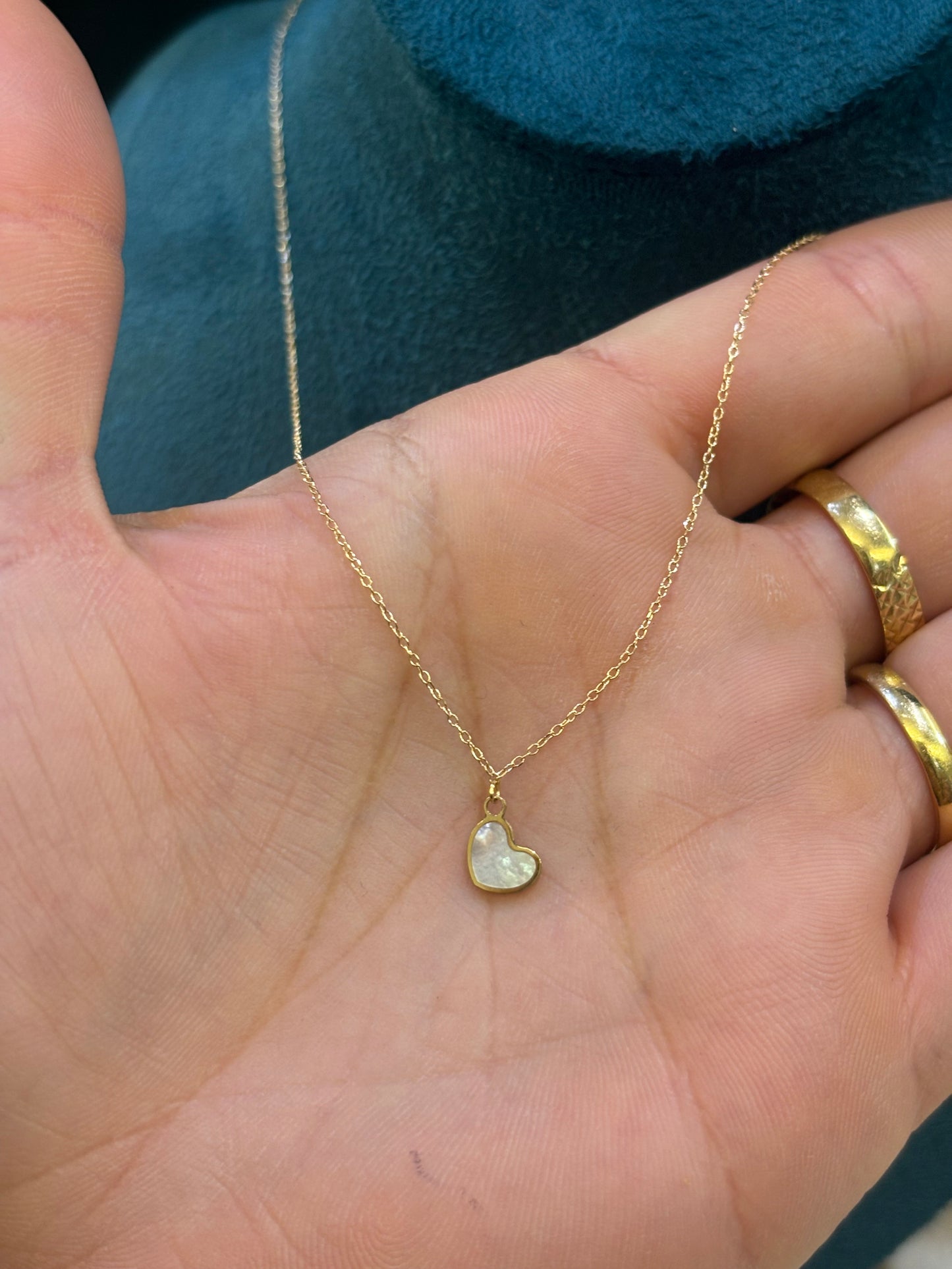 Collana Cuore Madre perla Oro Giallo 18 Carati