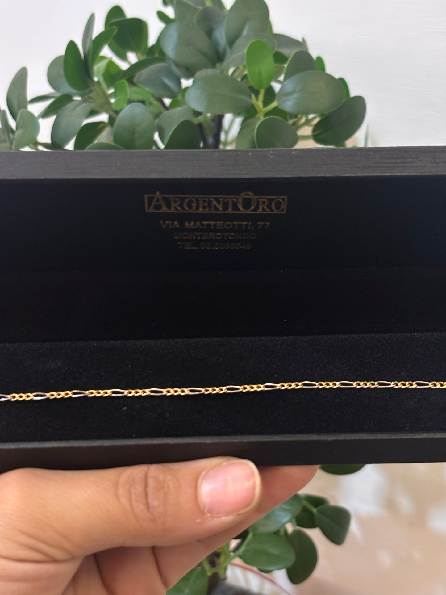 Bracciale Uomo tre più uno Oro bianco e Giallo 18 Carati