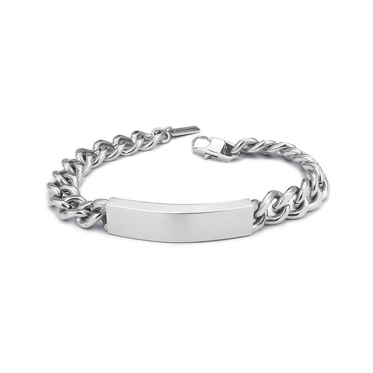 Bracciale groumette, con piastrina incidibile ABR664