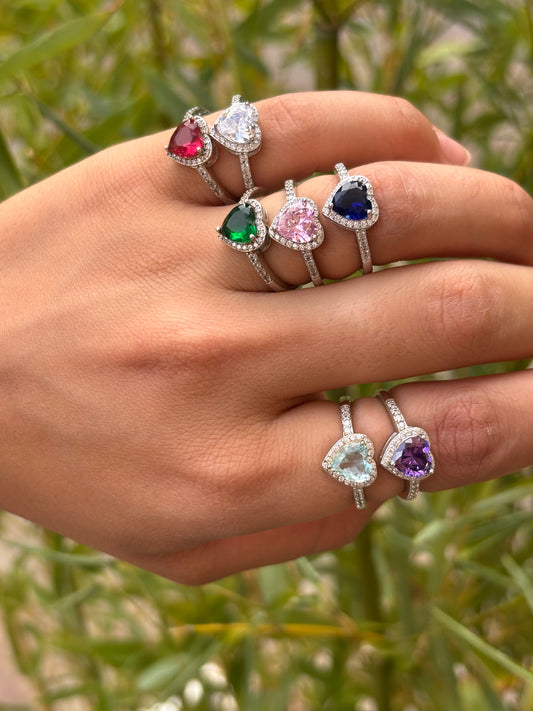 Anello cuore colorato