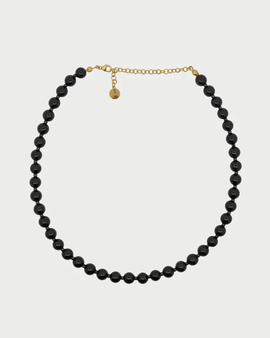 RUE DES MILLE Girocollo base agata nera e zirconi milky collezione CHARMBAR CB-GR11N