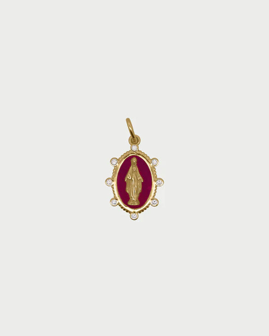 RUE DES MILLE Charm Madonna Burgundy collezione CHARMBAR CB-CN55