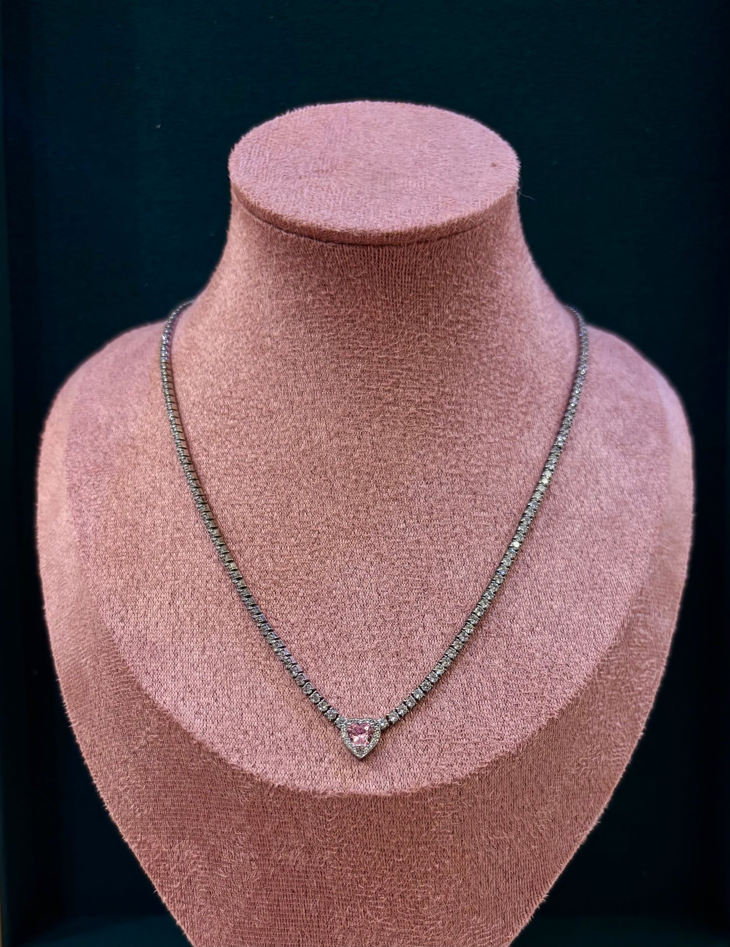 Collana tennis con cuore