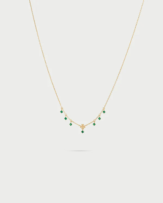 RUE DES MILLE Girocollo mini quadrifoglio e punti luce pendenti collezione ESSENCE GRZ-024M2QUADAU