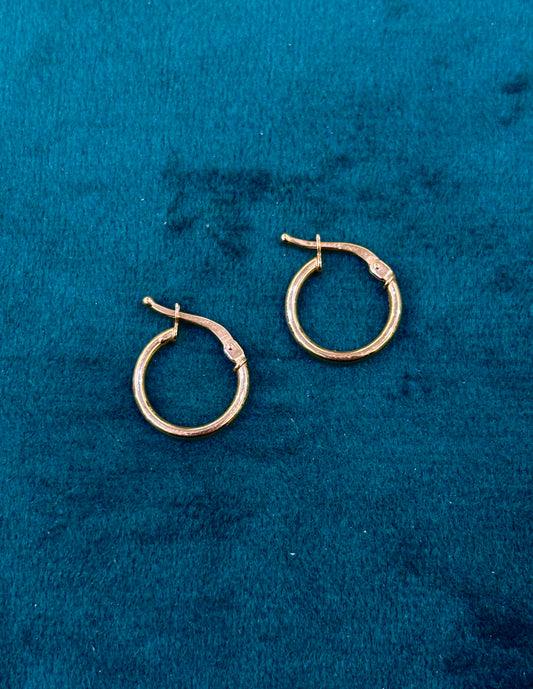 Orecchini Cerchio Lisci Oro Giallo 18 Carati 1 cm