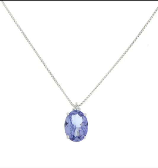 COLLANA TANZANITE E DIAMANTE  PROMESSE GIOIELLI COV75TANZ