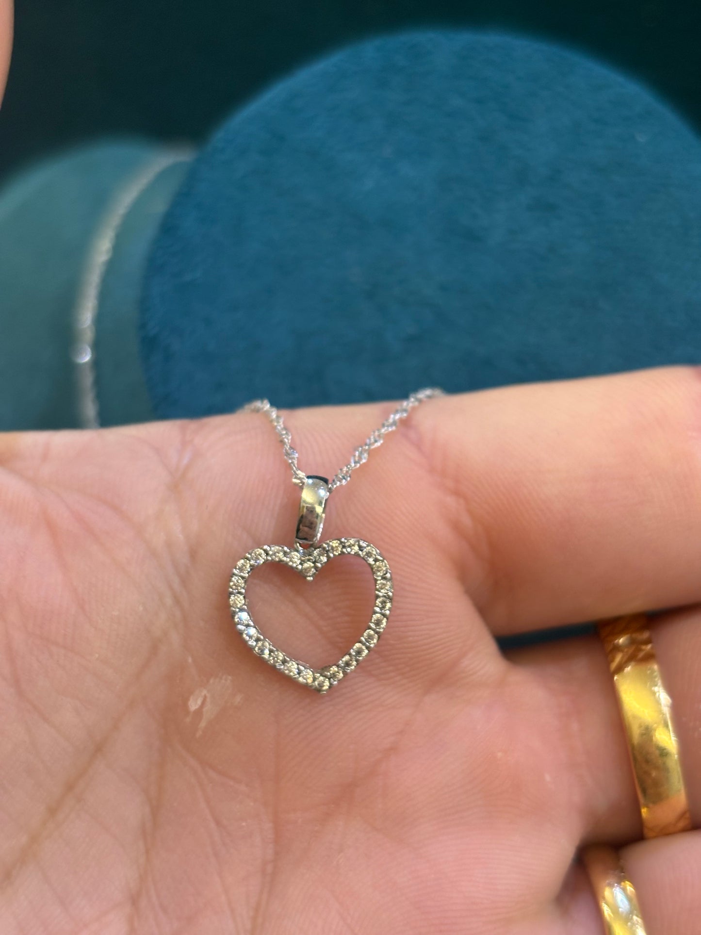 Collana Cuore Oro Bianco 18 Carati