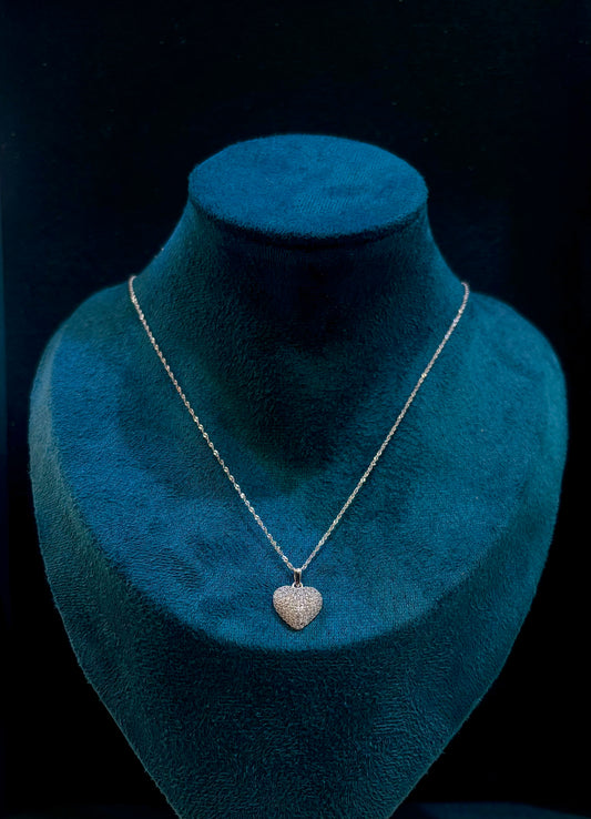 Collana Cuore Oro Bianco 18 Carati