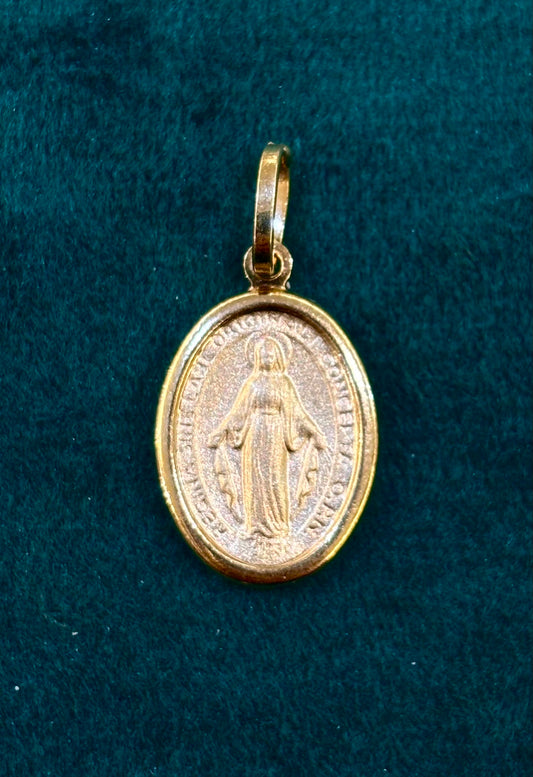 Ciondolo Madonnina Miracolosa Oro 18 Carati