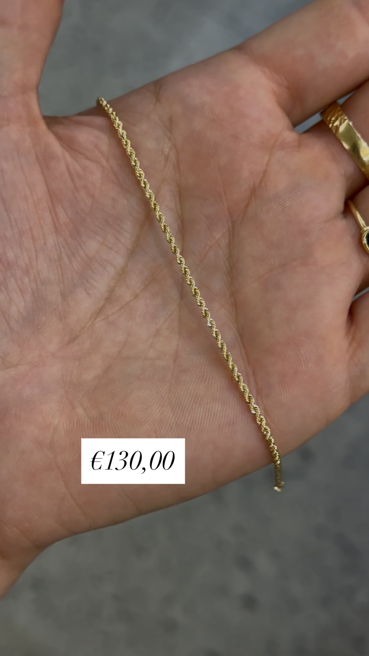 Bracciale Corda Oro Giallo 18 Carati