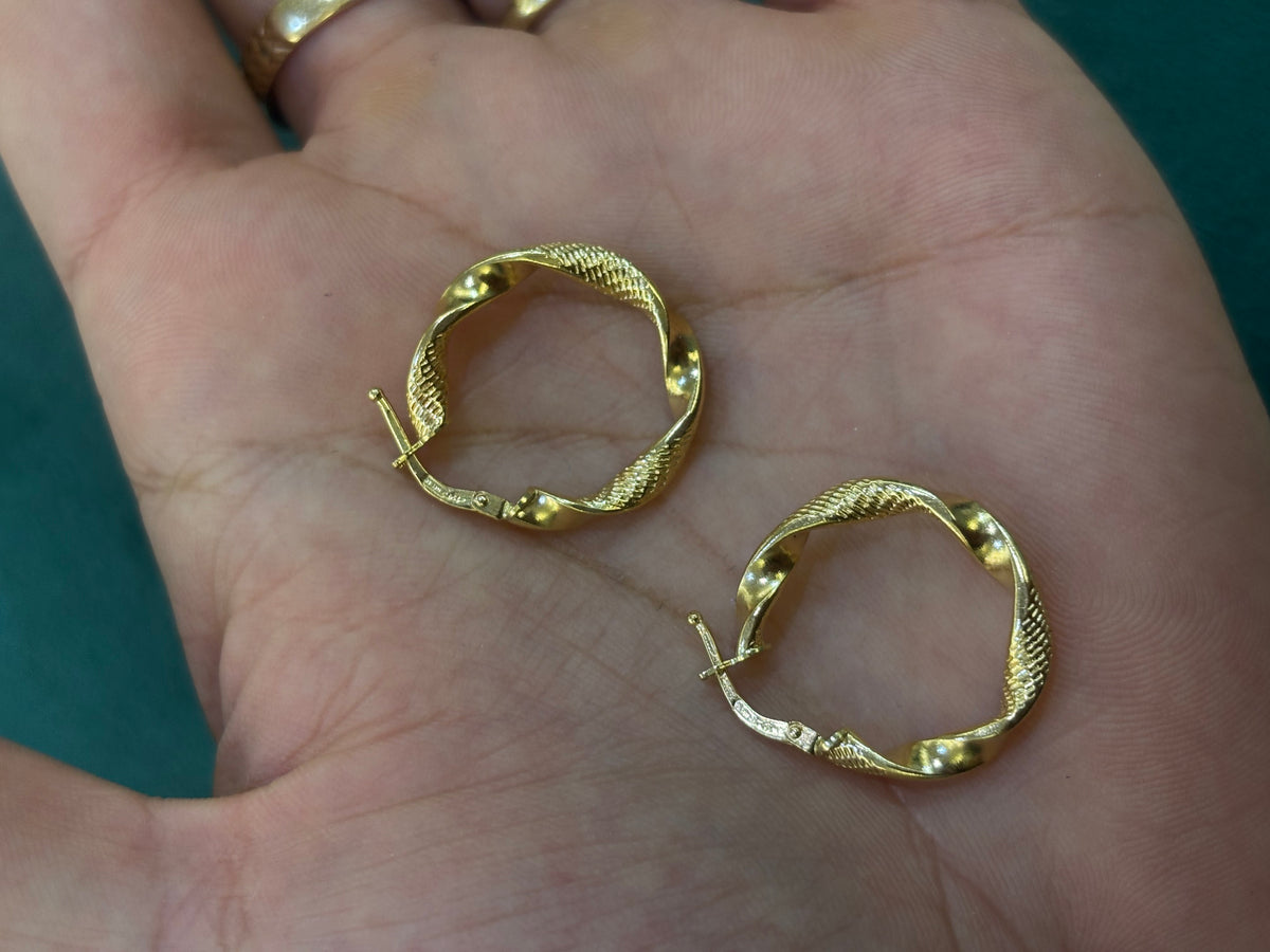 Orecchini oro 18 carati cerchio torchon