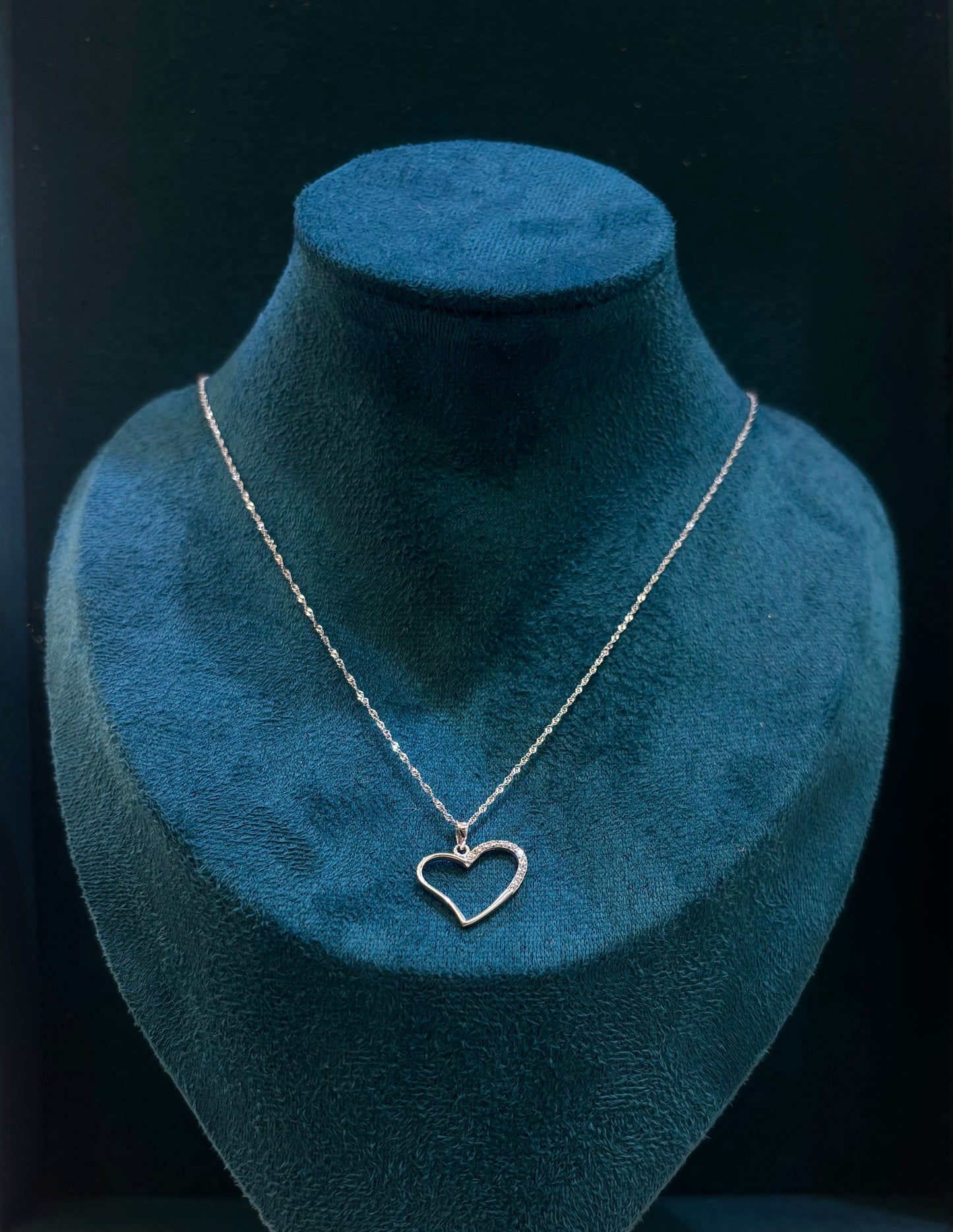 Collana Cuore Oro Bianco 18 Carati