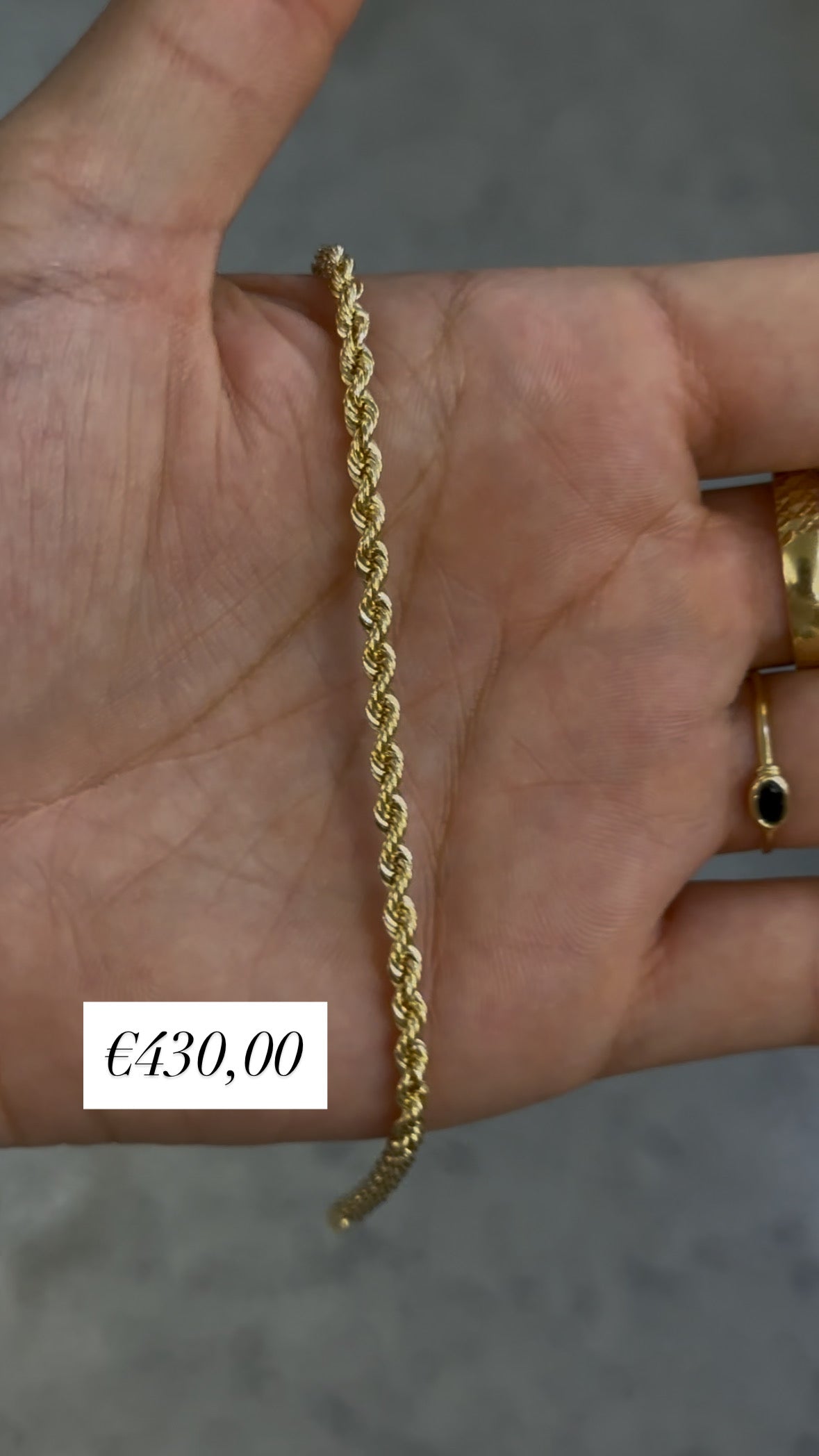 Bracciale Corda Oro Giallo 18 Carati