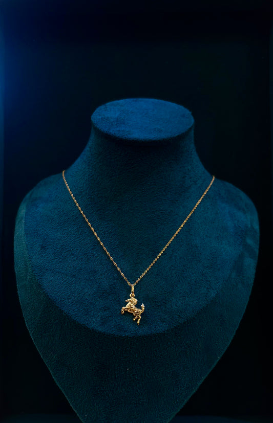 Collana Cavallo Oro Giallo 18 Carati