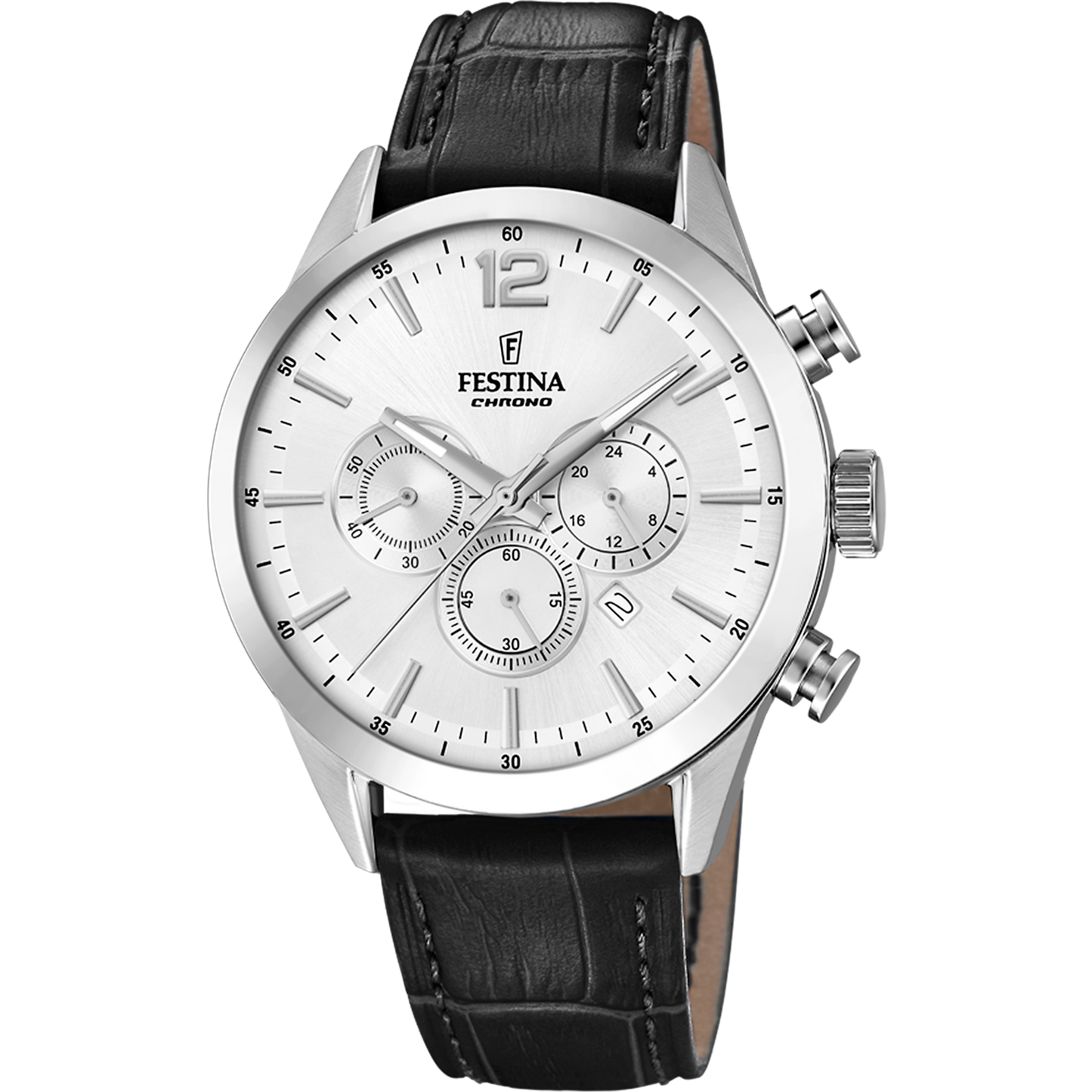OROLOGIO FESTINA TIMELESS CHRONOGRAPH F20542/1 ARGENTO CON CINTURINO IN PELLE, UOMO
