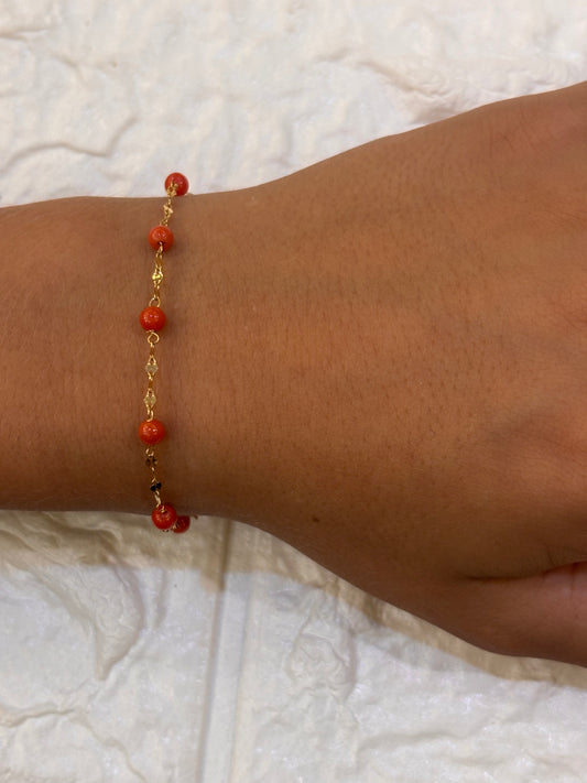 Bracciali Bimbo/a oro giallo 18 carati corallo