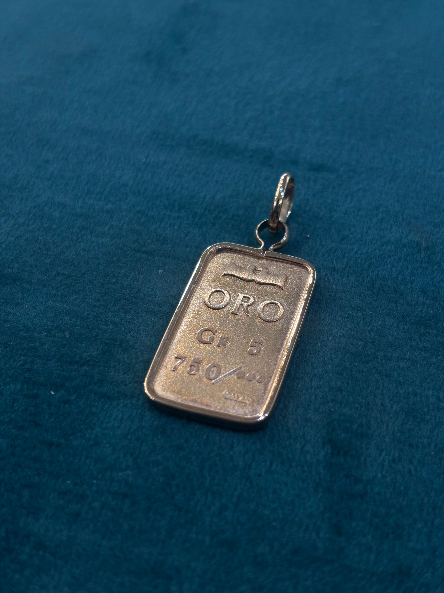 Ciondolo Lingotto Oro 18 Carati 5,90 g