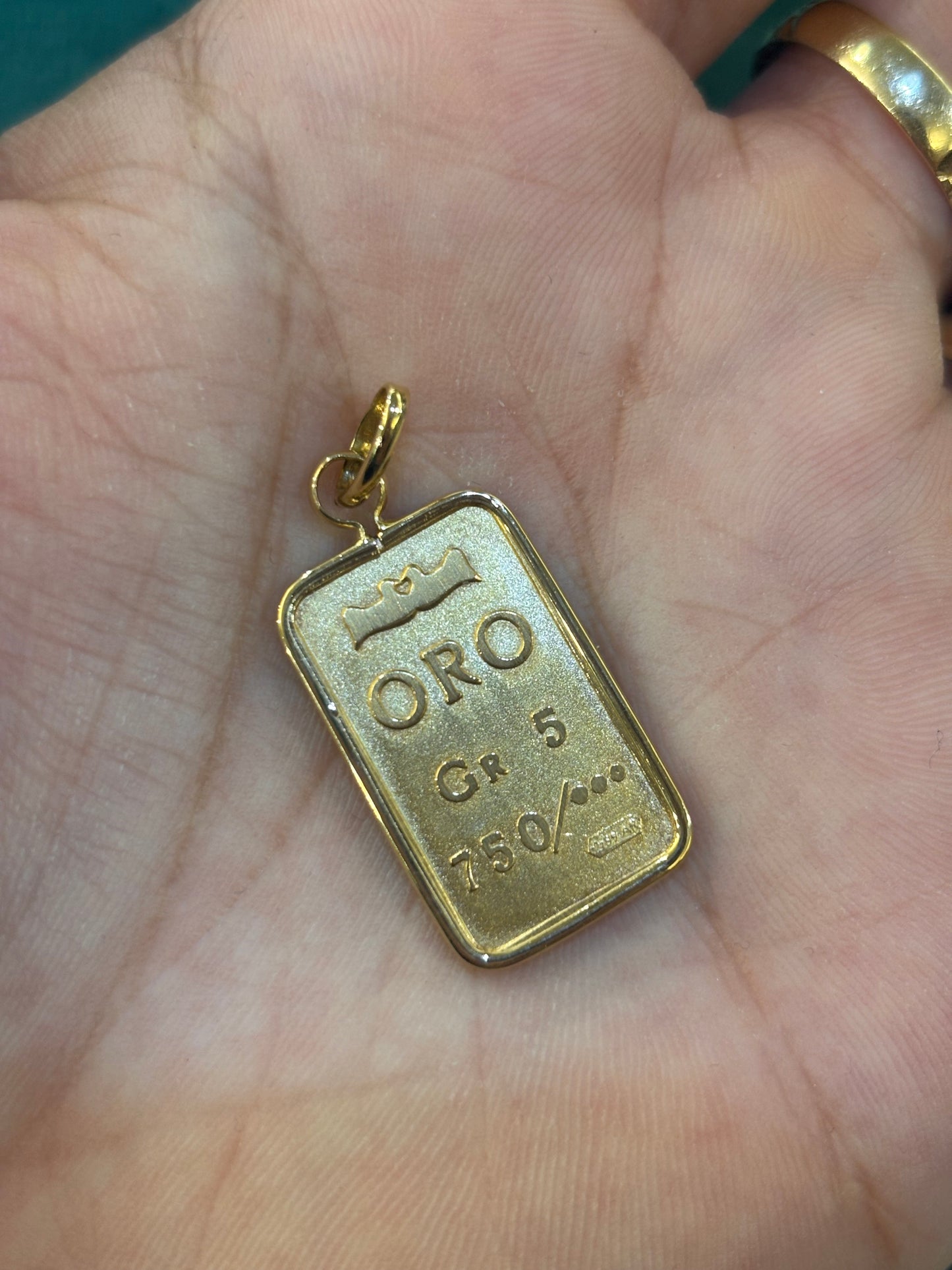 Ciondolo Lingotto Oro 18 Carati 5,90 g