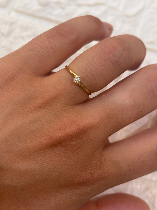 Anello Solitario Oro Giallo 18 Carati